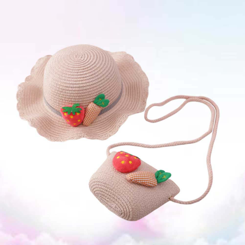 Beach Bag Straw - 1 Set de Sombrero de Paja