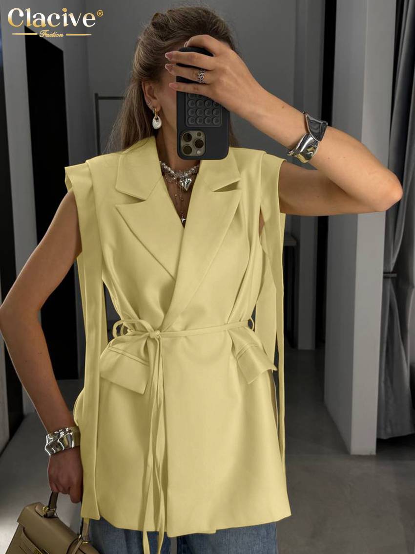 Yellow Summer Clothing - Camisa holgada amarilla de moda Clacive