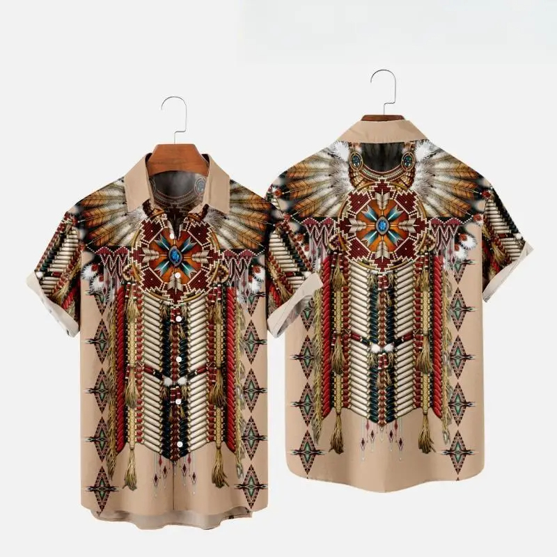 Indian Summer Vintage Clothing - Camisas de playa con estampado 3D