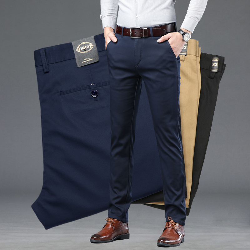 Summer Clothing Brands Men - Pantalones de traje ajustados finos de