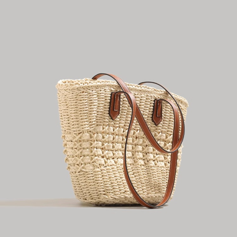 Beach Bag Straw - Bolsa de paja plegable extragrande para