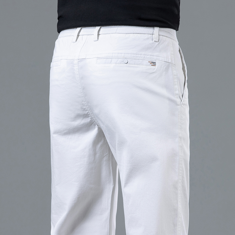 Summer Clothing Brands Men - Pantalones blancos rectos y ligeros de