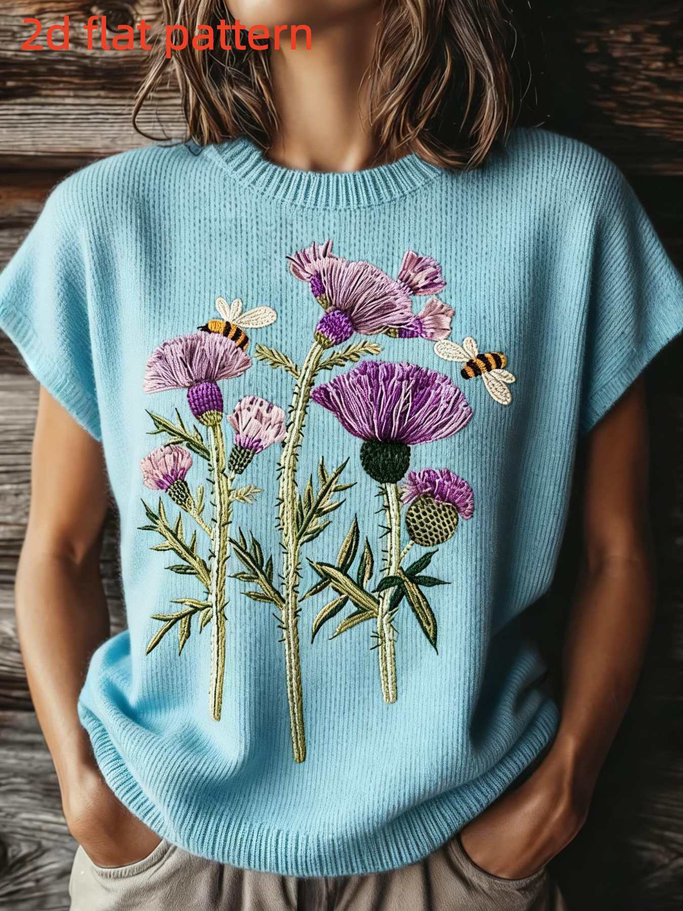 Summer Clothing Yarn - Diseño Estampado - Top de Mujer