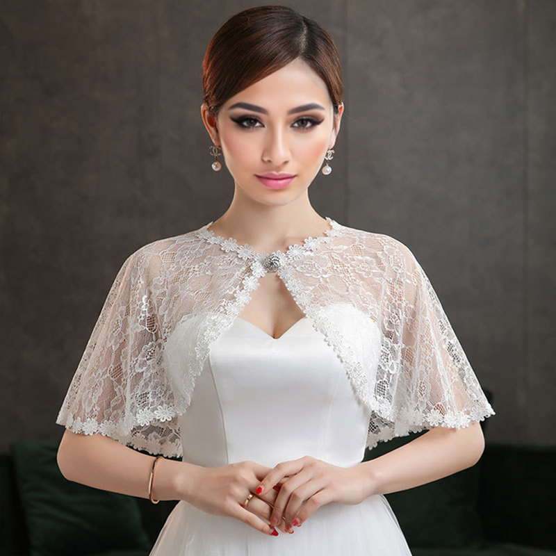 Summer Clothing Accessories - Boda nupcial Floral encaje hombro abrigo