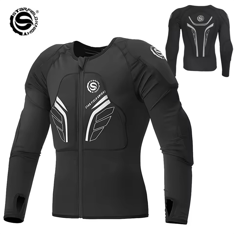 Summer Knights Clothing - Chaqueta de Motocicleta Negra SFK, Elástica,