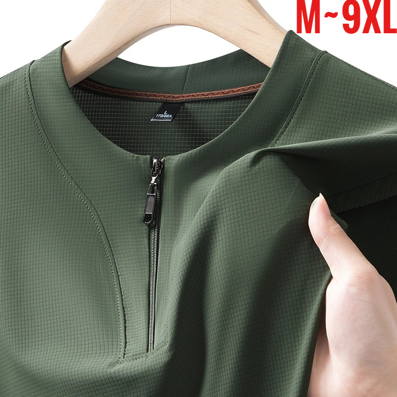 Summer Clothing For Young Men - Camiseta Henley de seda helada para
