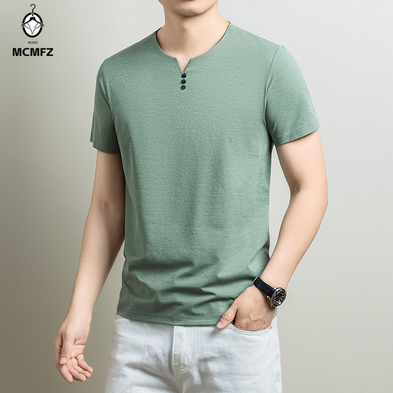 Summer Clothing For Young Men - Camiseta Henley básica para hombre, cómoda