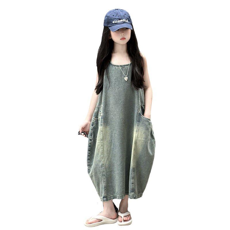 Summer Clothing For Girls - Vintage azul niños niñas alta calidad