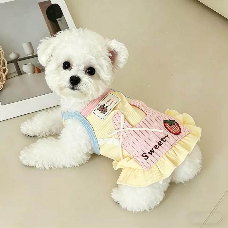 Yellow Summer Clothing - Ropa para Perros Pequeños y Medianos,