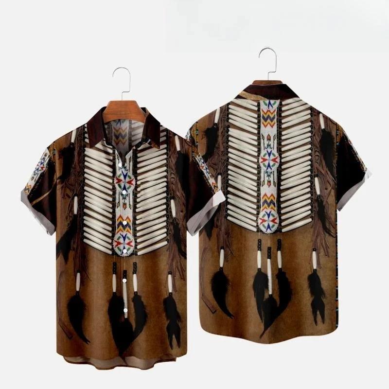 Indian Summer Vintage Clothing - Camisas de playa con estampado 3D