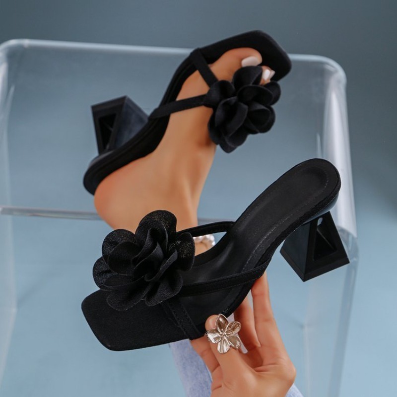 Summer Clothing Elegant - Sandalias de tacón alto con decoración
