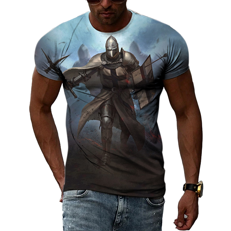 Summer Knights Clothing - Camiseta con estampado 3D de caballero
