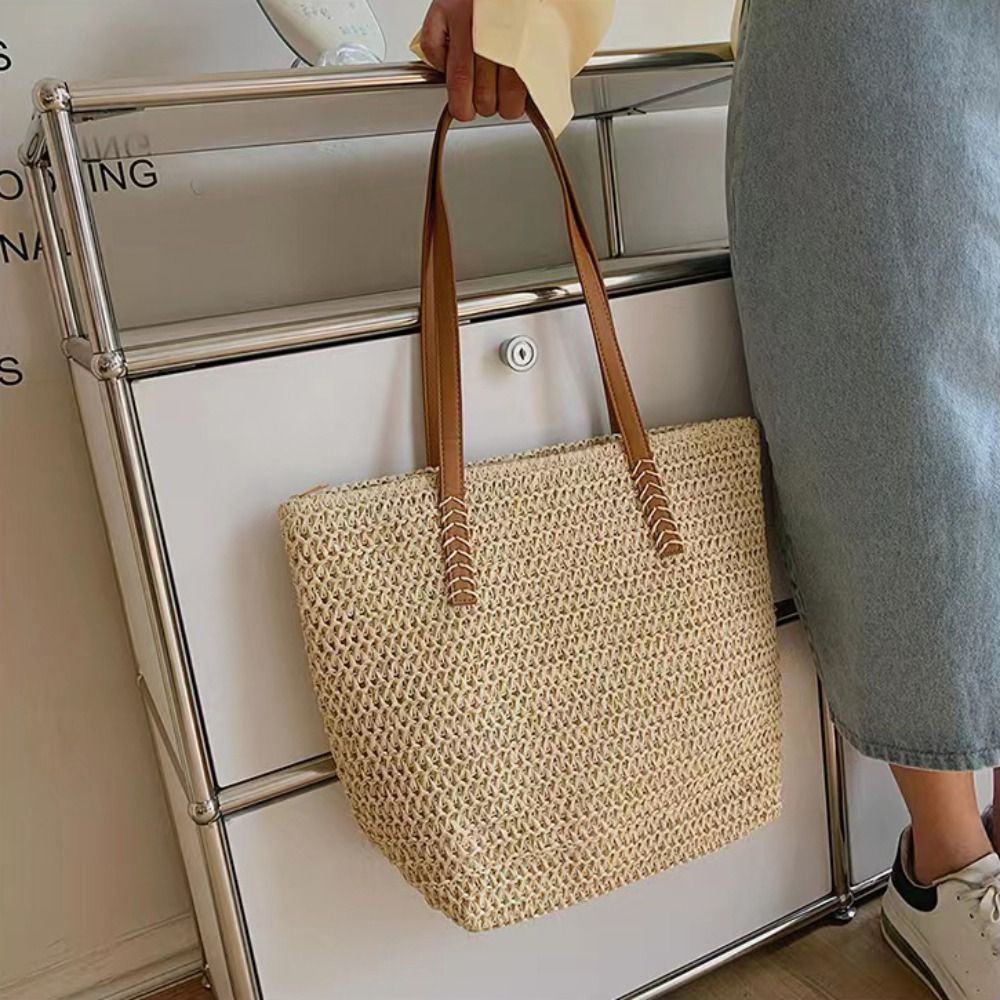 Bolso de mano de rafia tejida  - Beach Bag Straw reseña y precio