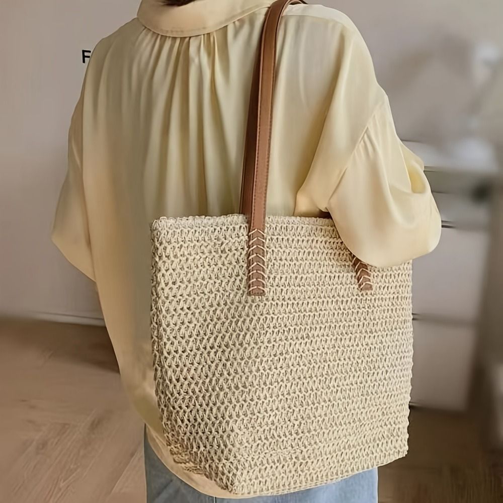 Bolso de mano de rafia tejida  - Beach Bag Straw reseña y precio