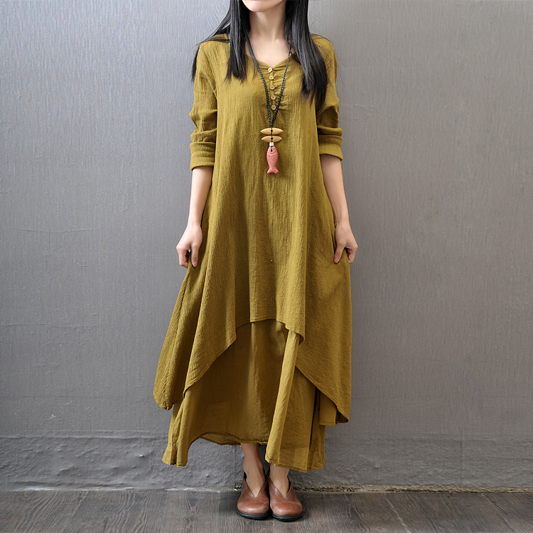 Vestido largo de manga larga p - Indian Summer Vintage Clothing reseña y precio
