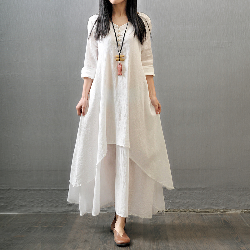 Vestido largo de manga larga p - Indian Summer Vintage Clothing reseña y precio