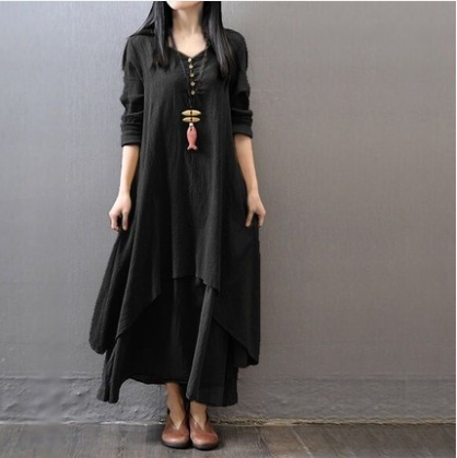 Vestido largo de manga larga p - Indian Summer Vintage Clothing reseña y precio