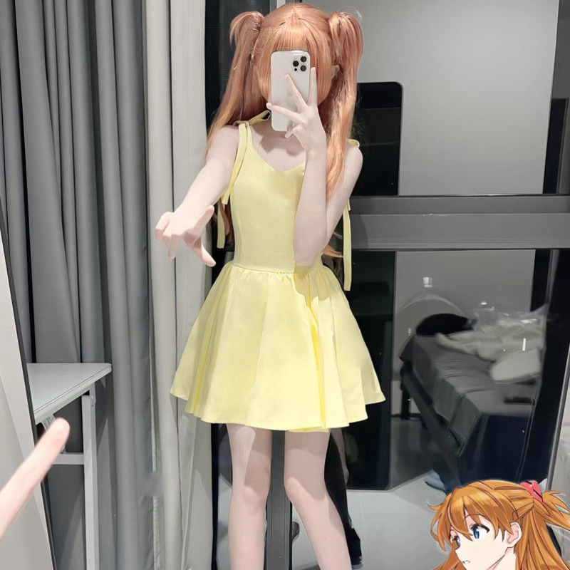 Shikinami Asuka Langley vestid - Yellow Summer Clothing reseña y precio