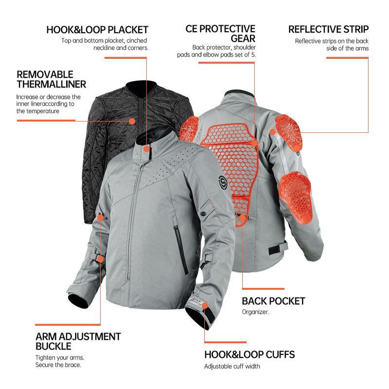 SFK-ropa de motociclismo gris  - Summer Knights Clothing reseña y precio