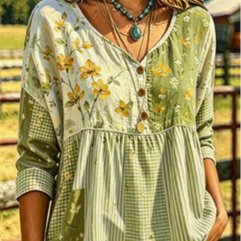 Blusa informal holgada de mang - Yellow Summer Clothing reseña y precio