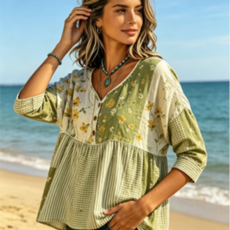 Blusa informal holgada de mang - Yellow Summer Clothing reseña y precio
