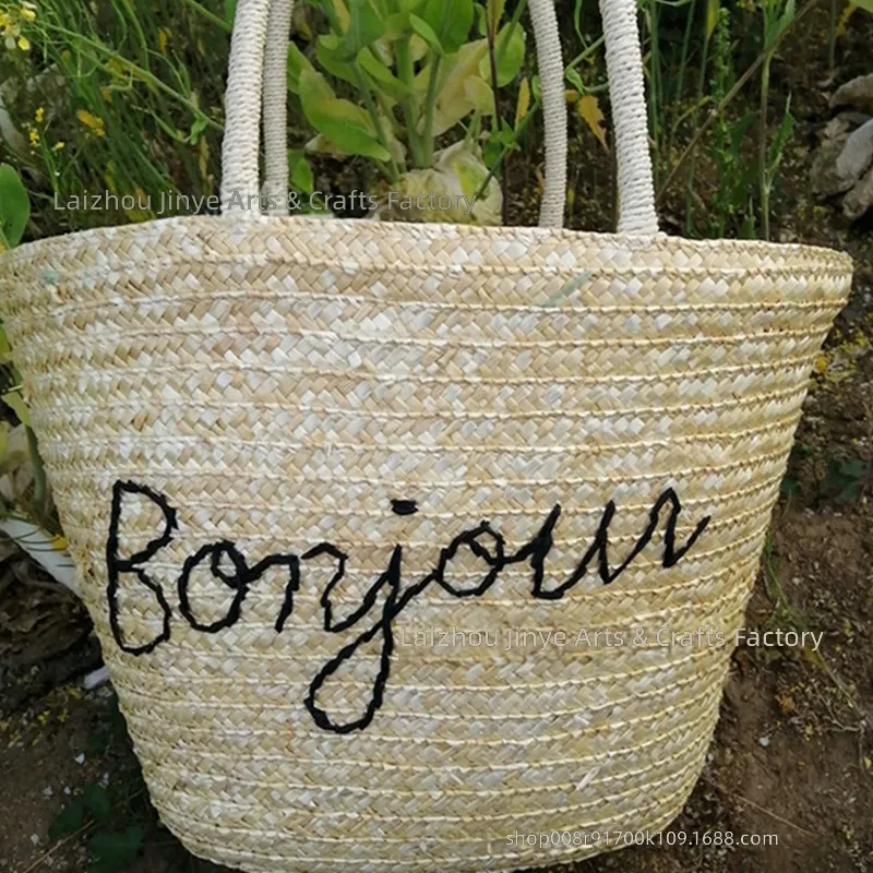 Bolso de mano de paja de trigo - Beach Bag Straw reseña y precio