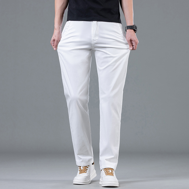 Pantalones blancos rectos y li - Summer Clothing Brands Men reseña y precio