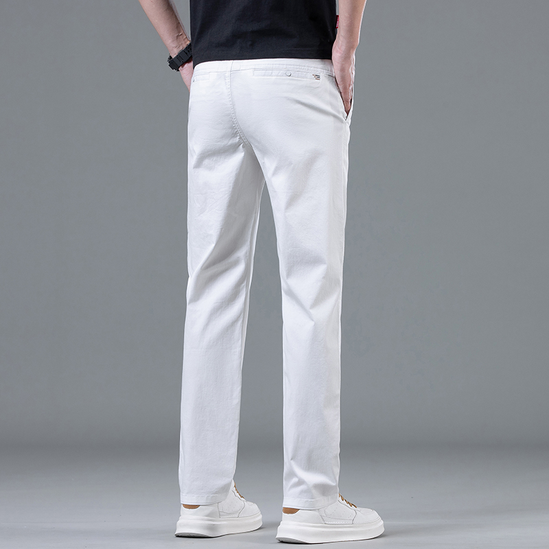 Pantalones blancos rectos y li - Summer Clothing Brands Men reseña y precio