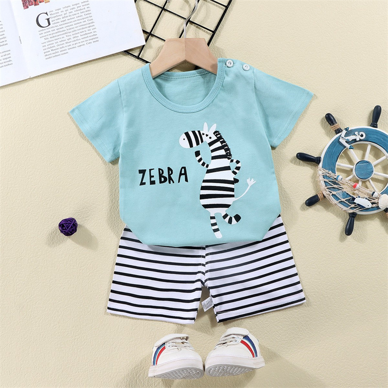Camisetas de algodón + Pantalo - Summer Clothing Toddler reseña y precio