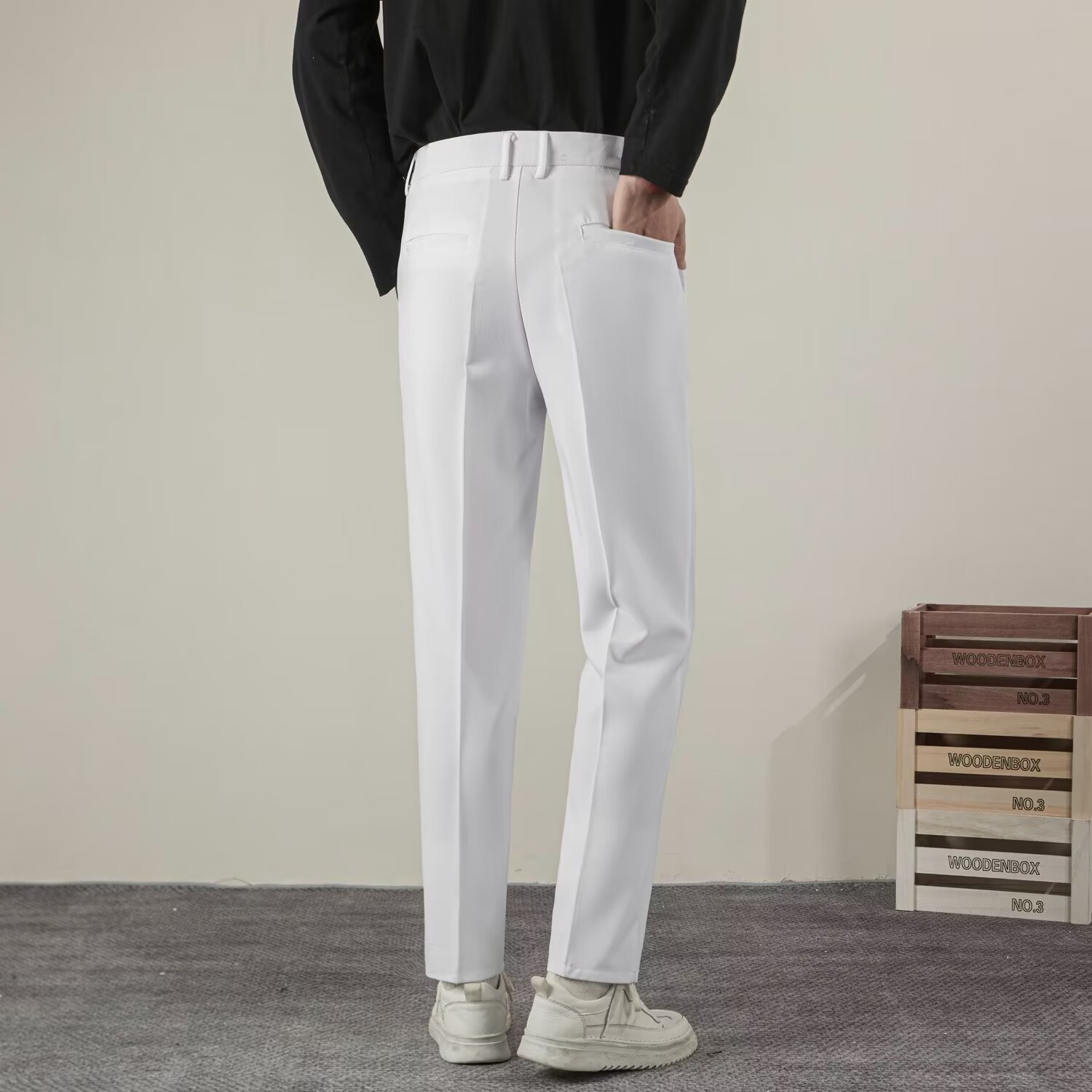Pantalones rectos de Color sól - Summer Clothing Brands Men reseña y precio
