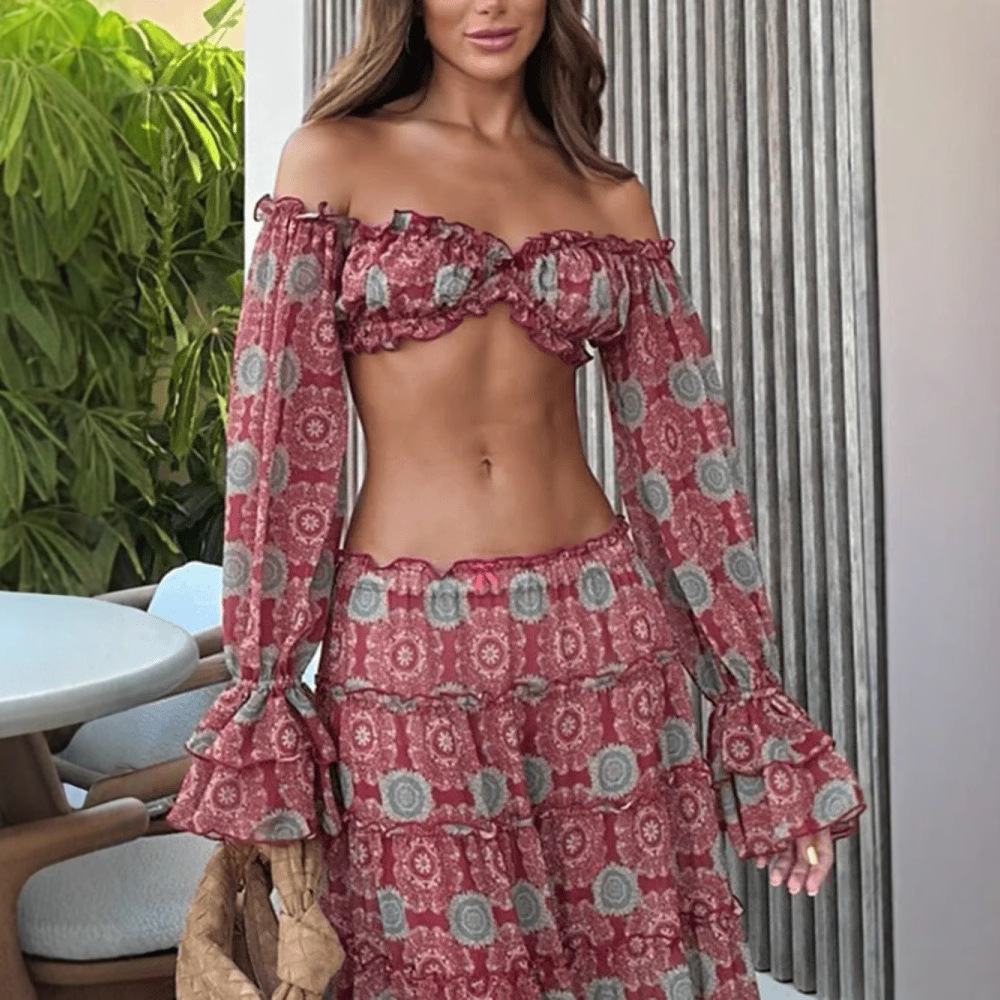 Conjunto de Dos Piezas con Fal - Summer Clothing Accessories reseña y precio