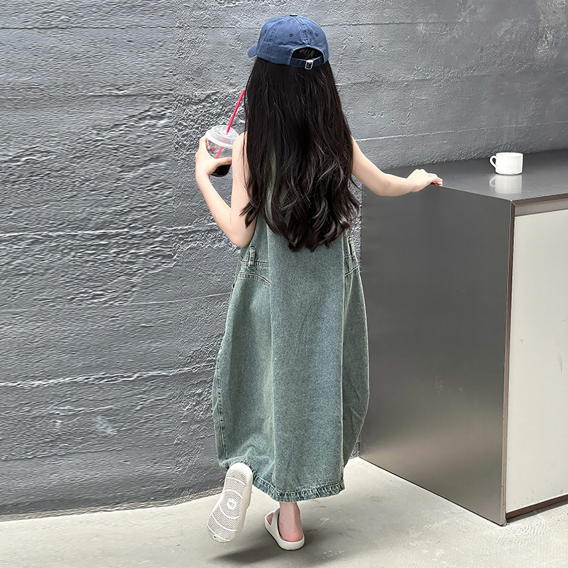 Vintage azul niños niñas alta  - Summer Clothing For Girls reseña y precio