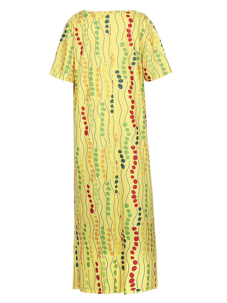 Vestido midi estampado amarill - Yellow Summer Clothing reseña y precio