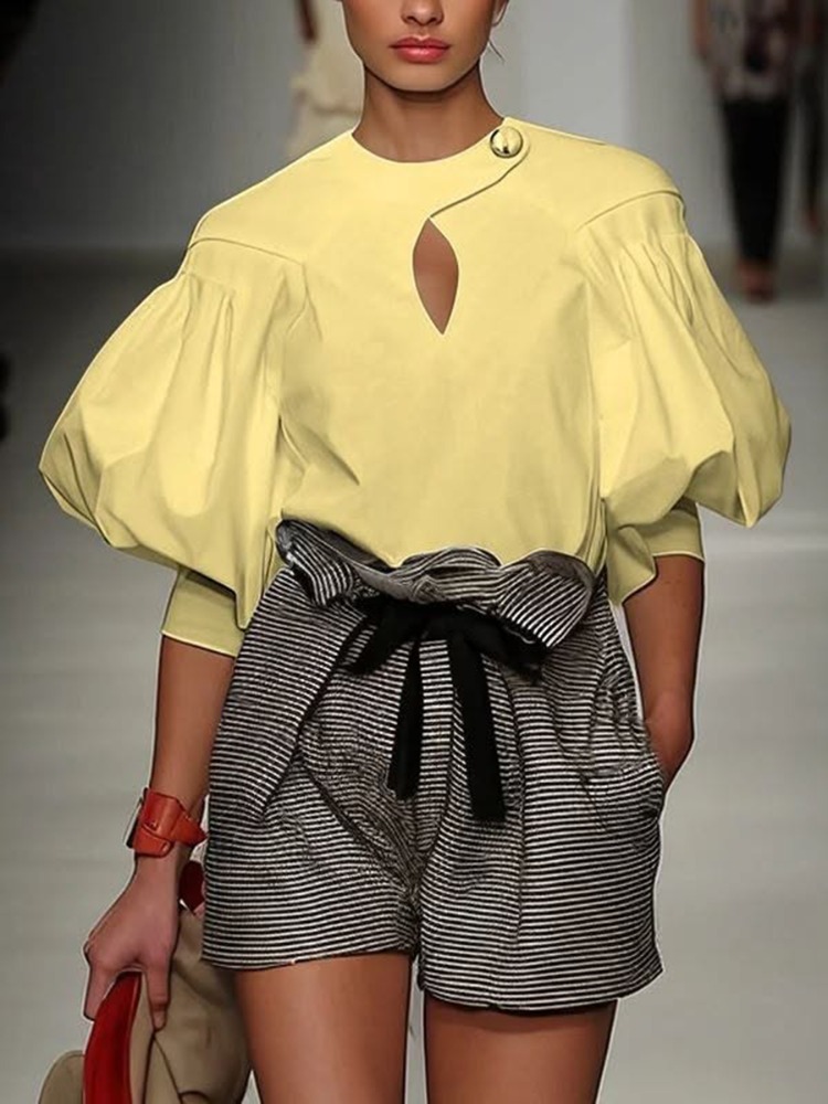 Yeezzi Blusa informal de algod - Yellow Summer Clothing reseña y precio