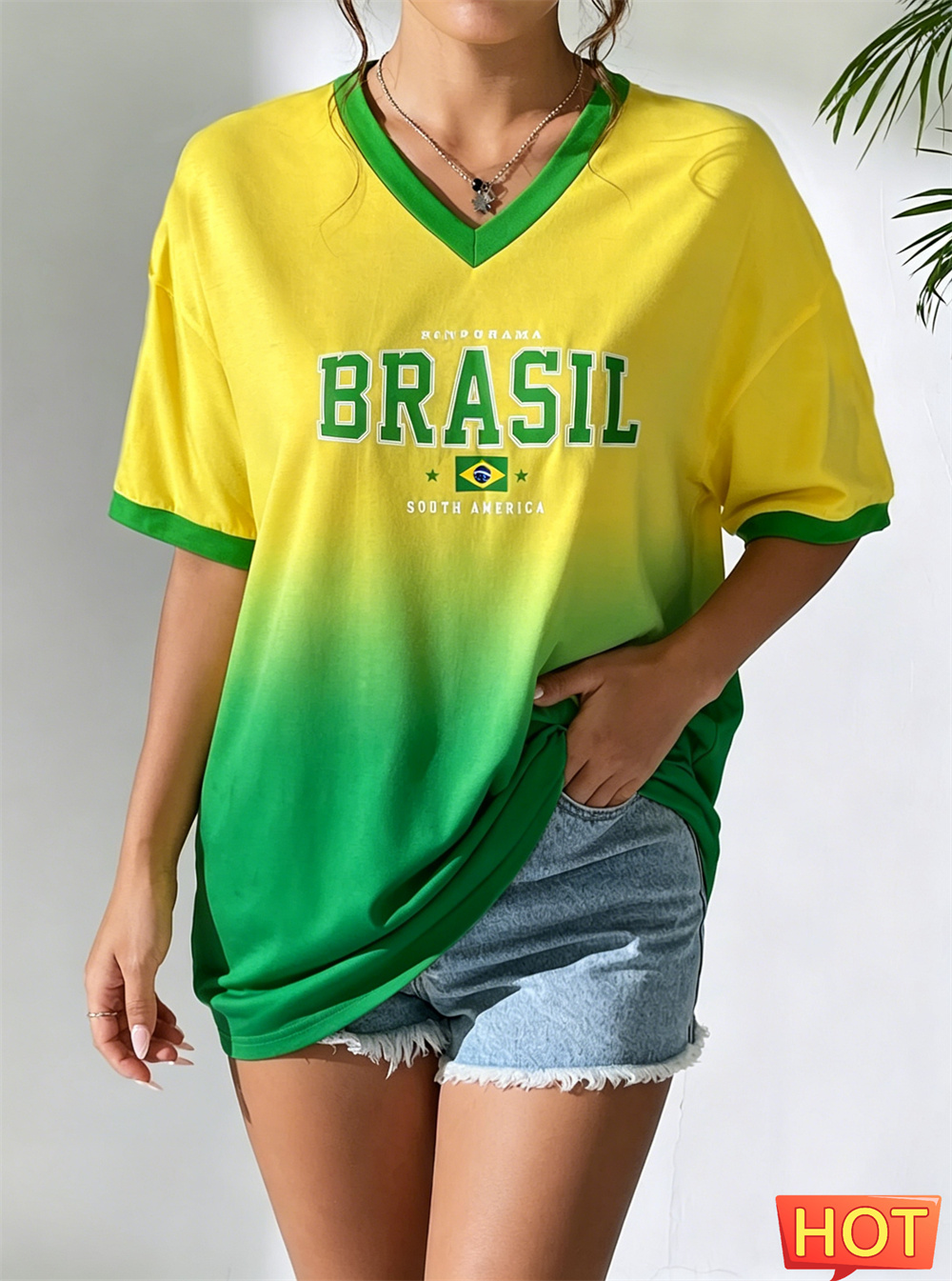 Nueva camiseta brasileña de ve - Yellow Summer Clothing reseña y precio